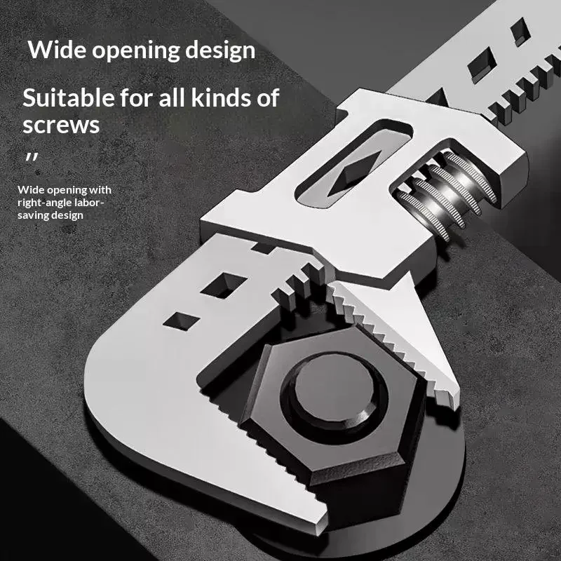 1pc F-type Right Angle Wrench Adjustable Spanner Pipe Wrenches Wide Jaw Opening Wrench F Type Wrench Movable