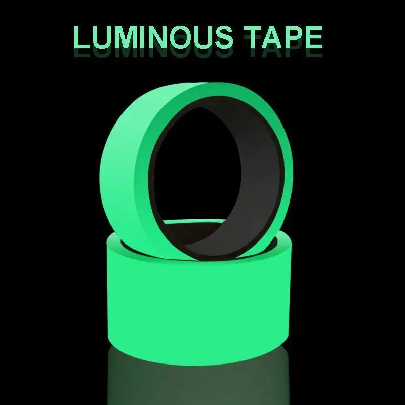 1 Roll Glow In Dark Tape Fluorescent Luminous Self Adhesive Sticker Outdoor Sports Night Decor Home Safety Marking