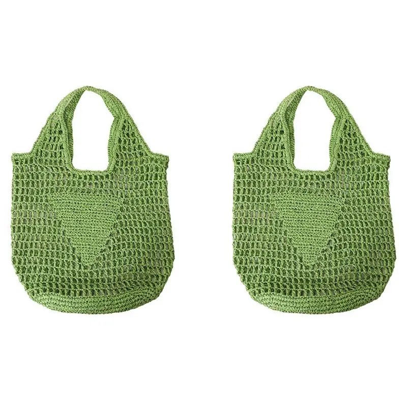 

НОВИНКА-2X Летние модные пляжные сумки, женская сумка через плечо, ажурная плетеная простая мягкая сумка, большая повседневная сумка-тоут для хранения C