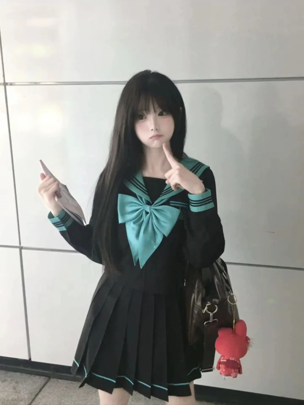 

Original Ayan een orm High School Student Set Japanese Sle Long Sve Sailor Suit School orms for Teens