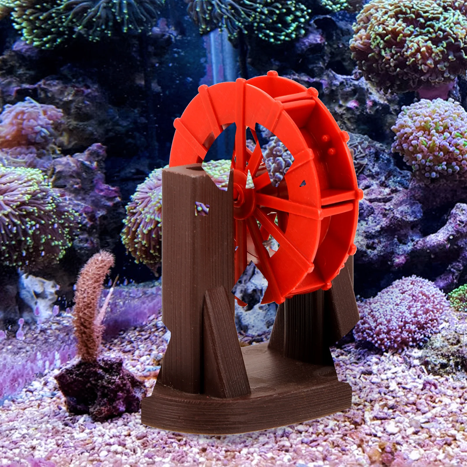 

Mini Water For Tabletop Fountain Vintage Resin Running Water Wheel Model, Diy Scene Layout Accessory, Small Waterfall
