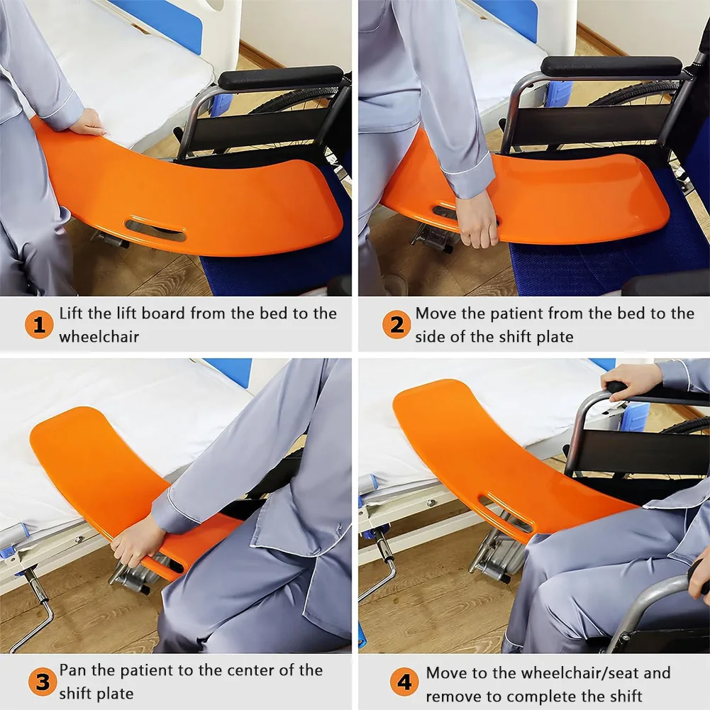 لوحة نقل المريض سعة تحمل سميكة 150 كجم لوحة نقل منزلقة مقاومة للماء لجهاز مساعدة الشريحة المنزلية في المستشفى