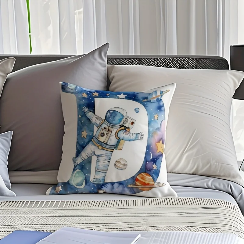 Funda de almohada de astronauta con desig de exploración space con letters para fanatici de sciences، funda de cojín