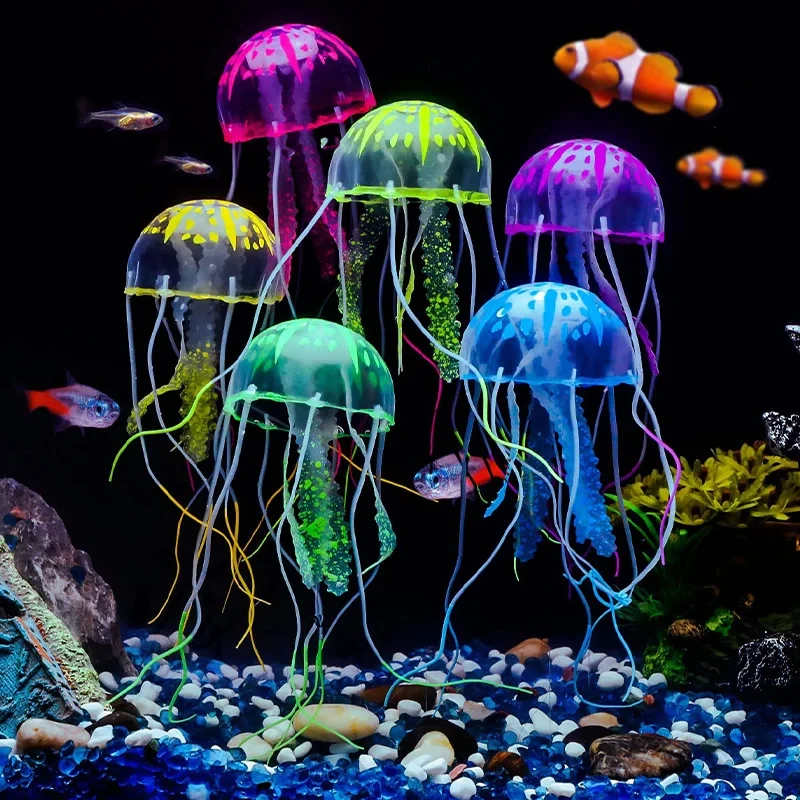 Simulated Jellyfish Fish Tank Decoration, Used For Fish Tank Aquarium Scenery, Can Emit Fluorescence at Night