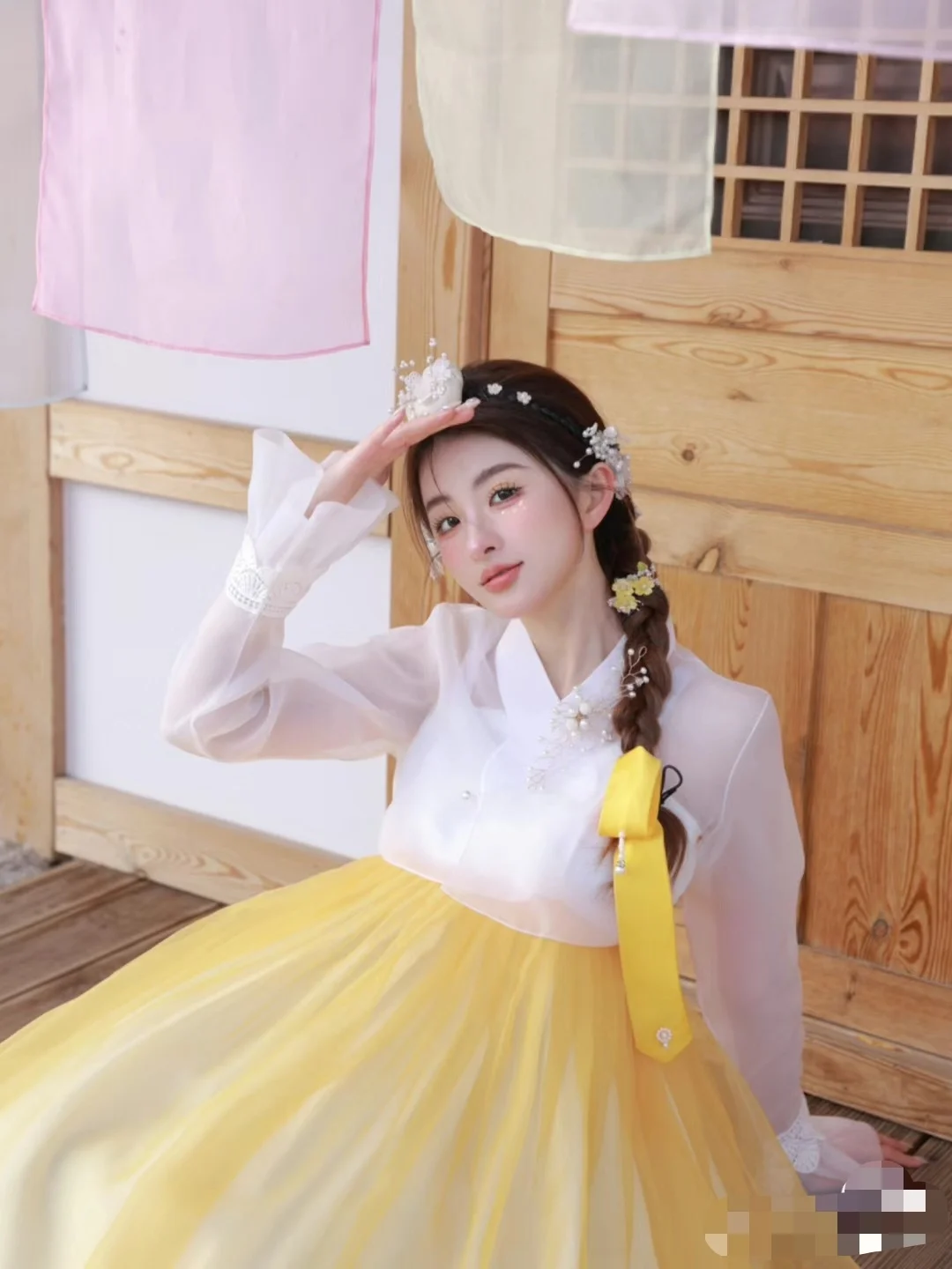 Jubin Palace Istana kostum tradisional Korea untuk wanita elegan mewah Hanbok gaun putri Cosplay Anicent Retro jubah panjang pesta pernikahan