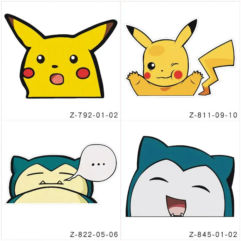 Kawaii Pokemon Anime Cartoon Car Stickers Pikachu Window Glass Waterproof Decorate Reflection Stickers Children Wall Stickers