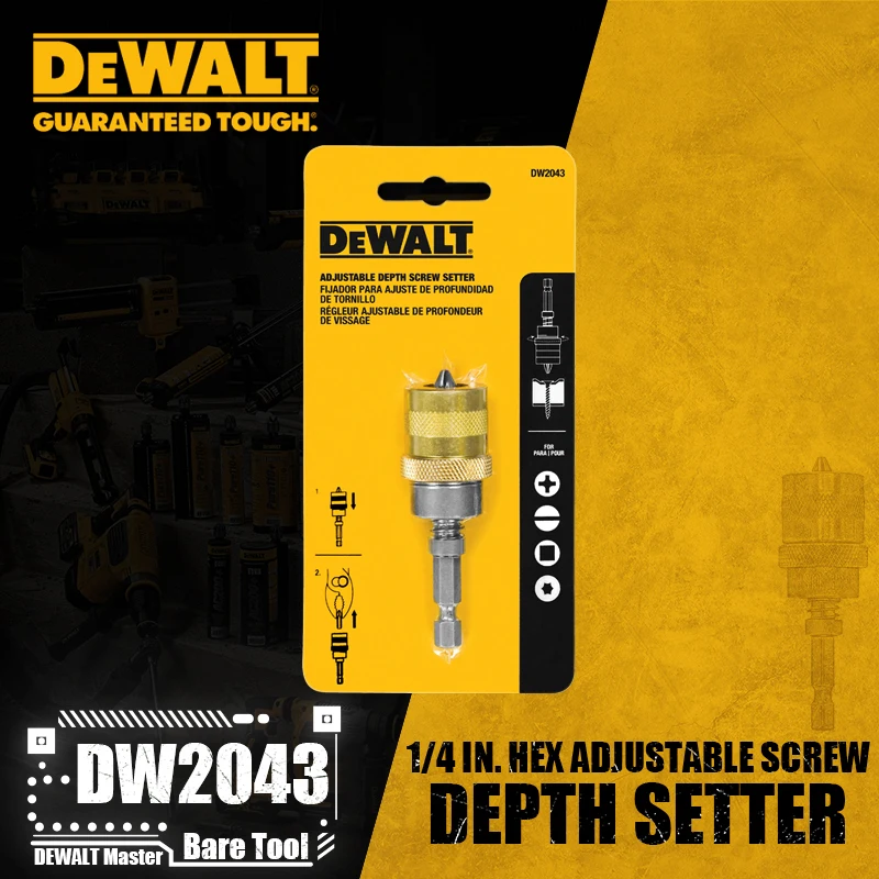 DEWALT DW2043 1/4 in. 육각 조절 가능한 나사 깊이 세터, 전동 공구 액세서리, 목공