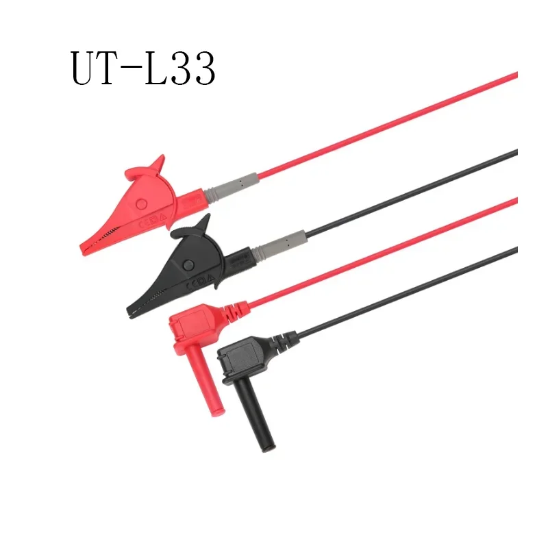 UNI-T Double Insulated Alligator Clip UT-L33 Red + Black Test Leads Probes For UT511