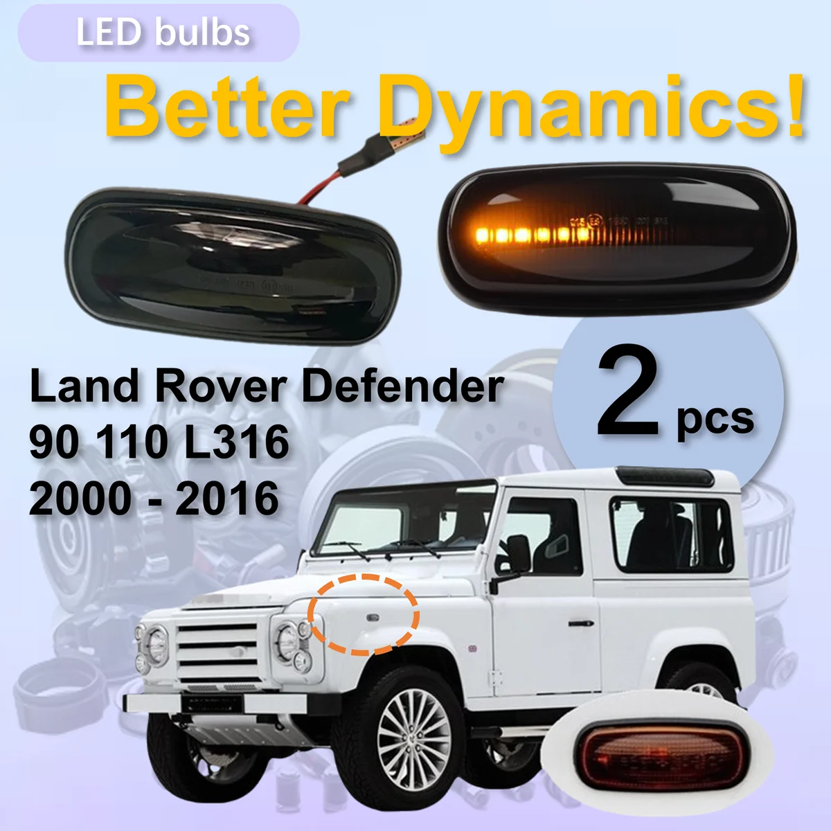 for Land Rover Defender L316 90 110 TD4 TD5 4x4 2006 - 2016 Dynamic LED Indicator Side Marker Signal