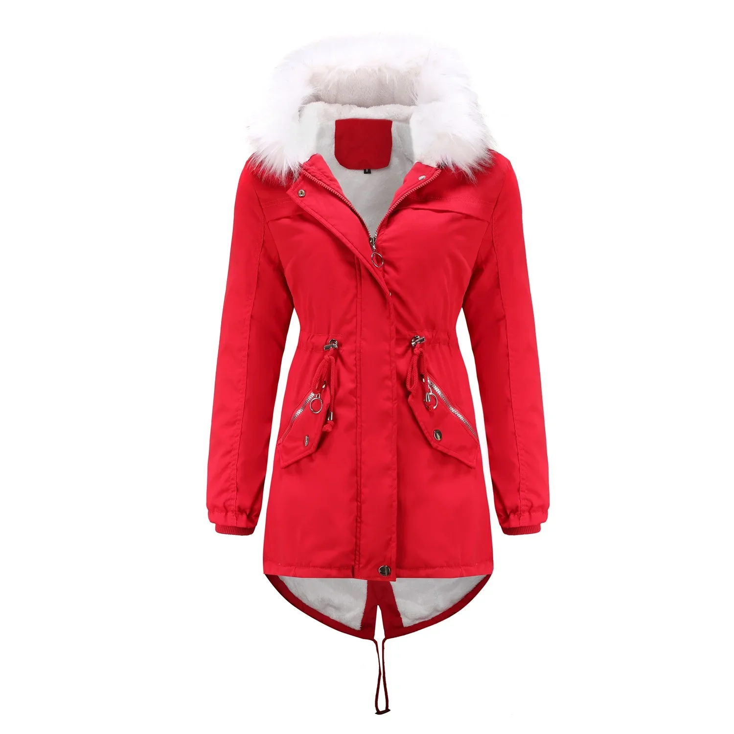 Down Jacket Women Winter Jacket Coat Women Down Coats Parka Fashion Long Padding Fur Hooded Parkas Fur Collar Warm Outerwears