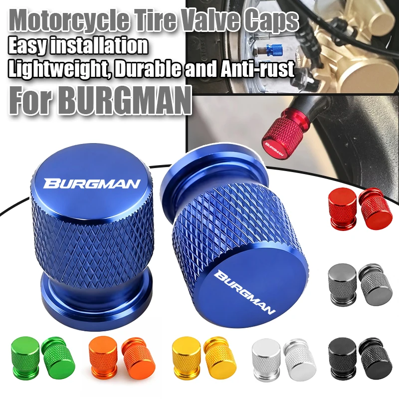 For BURGMAN 650 400 125 200 250 AN400 AN125 AN200 Motorcycle Accessories Tire Valve Stem Caps Tyre Airdust Waterproof Covers