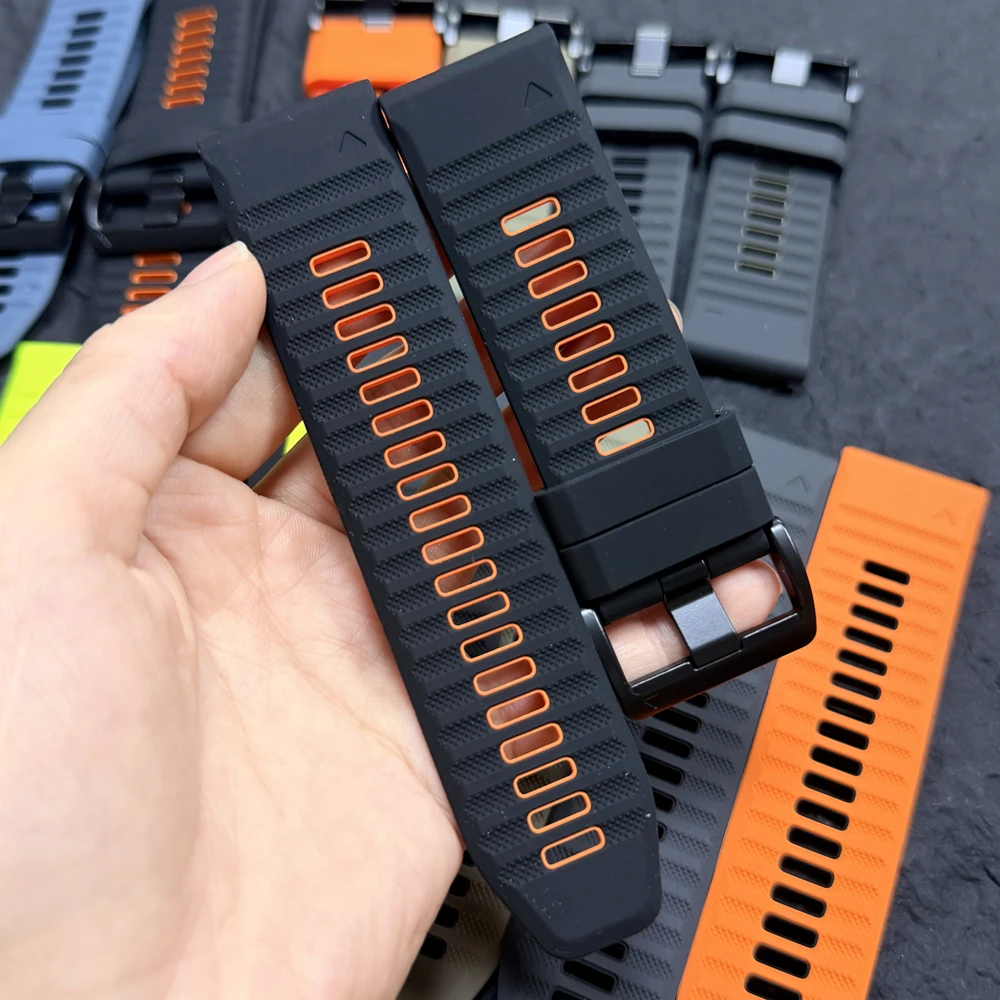 22mm 26mm Sport Silicone Strap For Garmin Enduro 3/Epix Descent G2 Tactix 8 Forerunner 970/Fenix 7X/7 8 9 PRO QuickFit Watchband