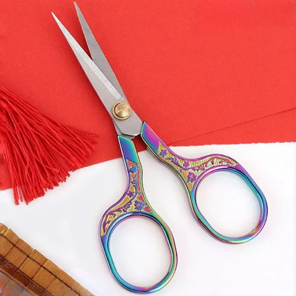 JJYY Retro style sharp embroidery scissors Pointed stainless steel craft sewing scissors 12.7cm/5in