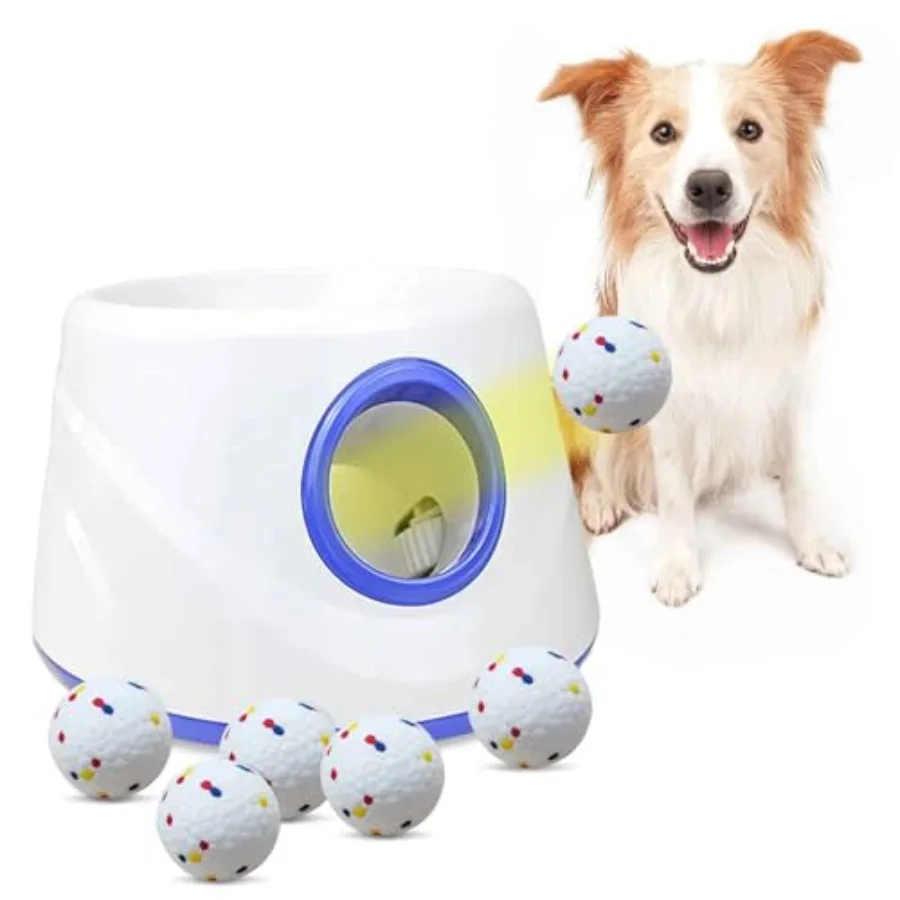 

Automatic Dog Ball er with 6 2.3-inch ETPU Balls for Small/Medium Dogs 3 Adjustable Distances 20-45FT Indoor and Outdoor Intera