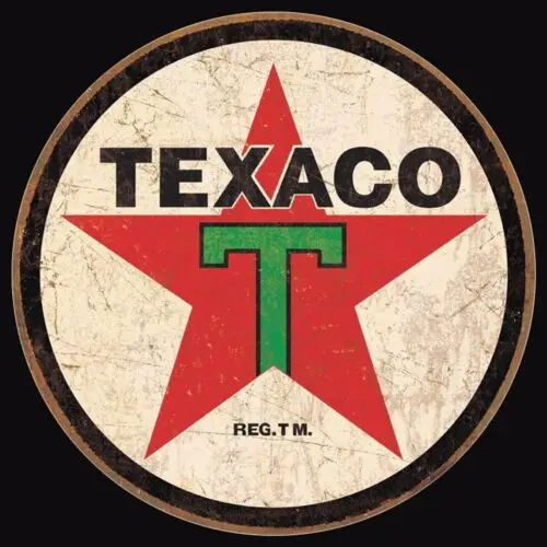 

Логотип Texaco Gas, круглый металлический алюминиевый знак из олова, мужской стиль, декор 11,75 дюймов