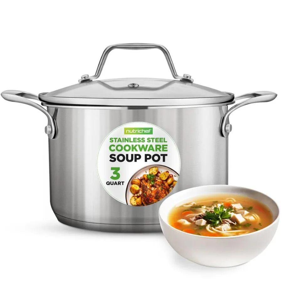 

3-Quart Stainless Steel Soup Pot 18 8 Food Grade