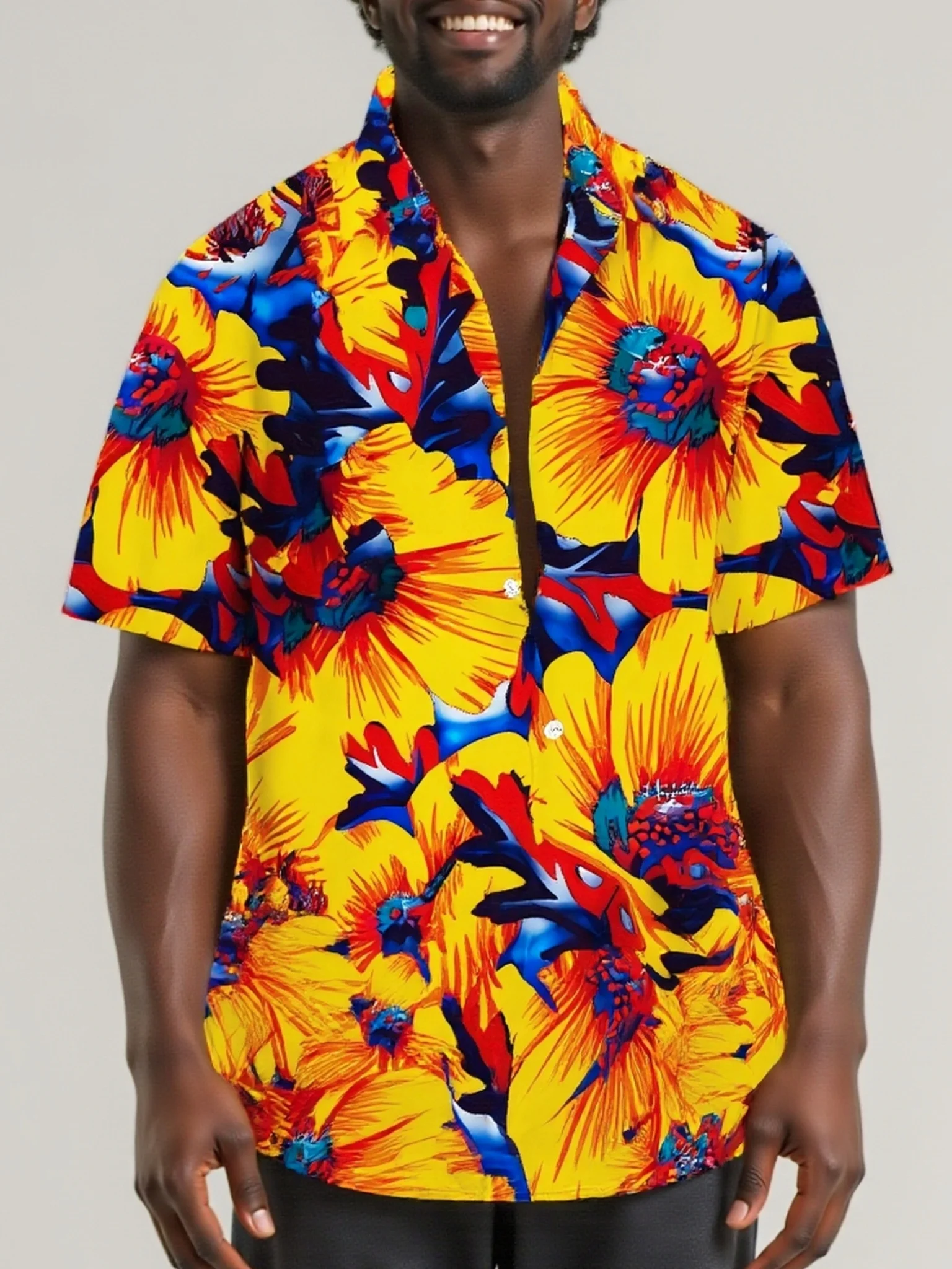 

New Men's Hawaiian Printed 3D Shirt with Beach Vacation Style, Women's Casual and Fashionable Versatile Top Shirt for Couples