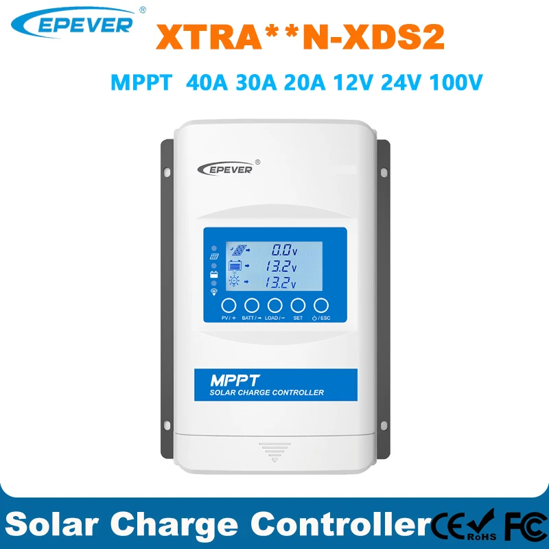 EPever Tracer XTRA Series MPPT 20A 30A 40A Solar Regulator 12V 24V Auto Max PV Input 100V Solar Charge Controller