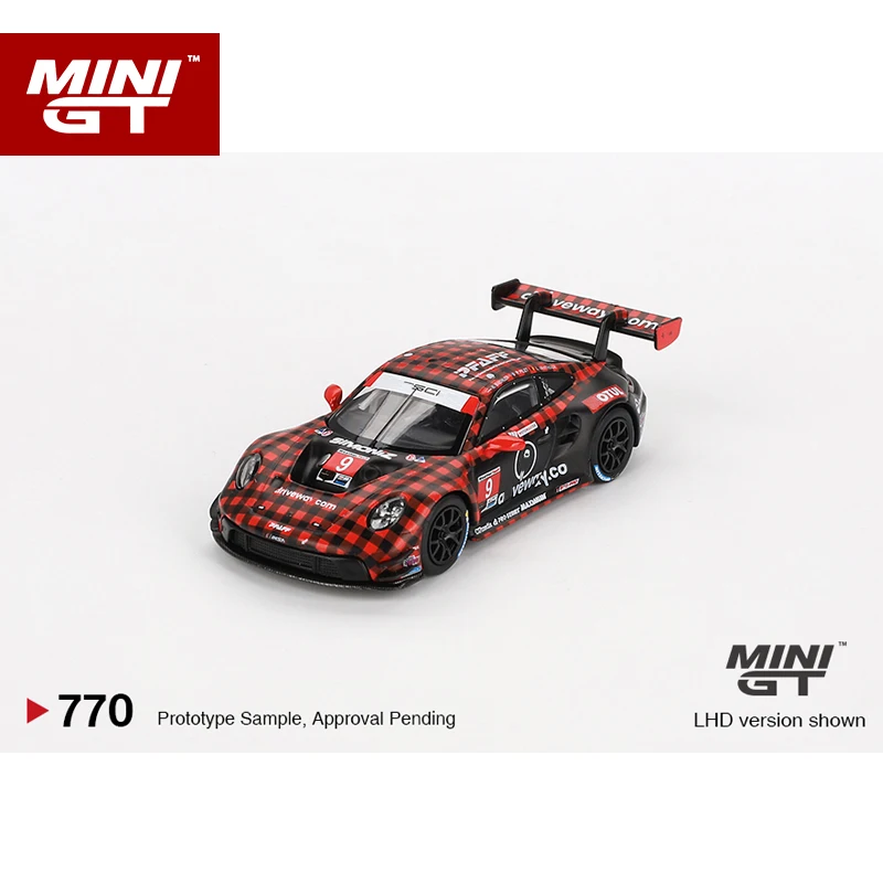 MINIGT 1:64 911 GT3 R #9 GTD PRO Pfaff 2023 Sebring 12 Hrs. Winner MGT alloy car model 770