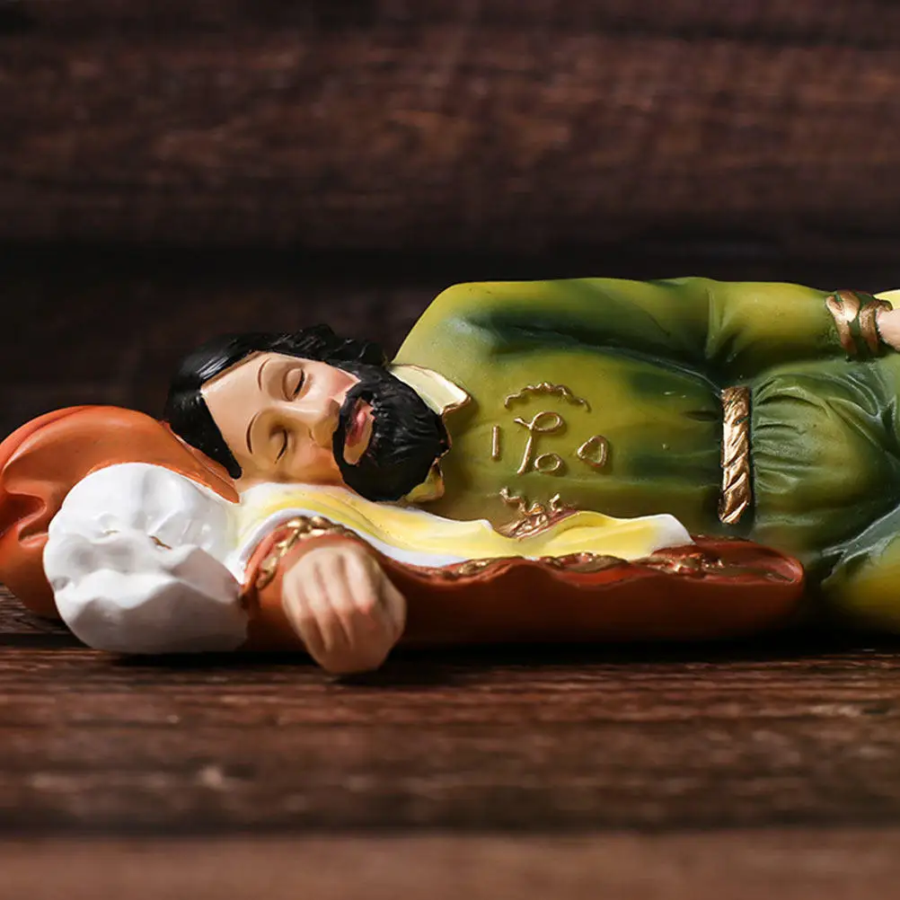 

1Pcs Sleeping Statue Hand Painted Resin Catholic Ornament Bedroom Study Office Decor Religious Gift Church Display