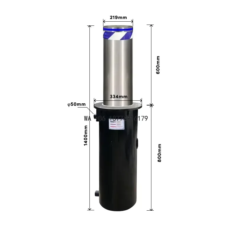 wmwmnu 304 Stainless Steel Automatic Hydraulic Rising Bollard for Safety Barrier Parking Lifting Column Retractable ColumnODM