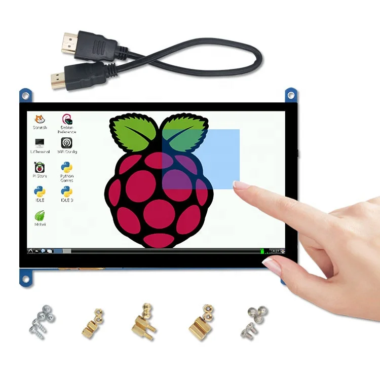 Custom 1024x600 Raspberry Pi Display IPS TFT Lcd Monitor 7 7inch Touch Screen Raspberry Pi3 Pi4 4b 3b+ Sensor Screen Display Kit
