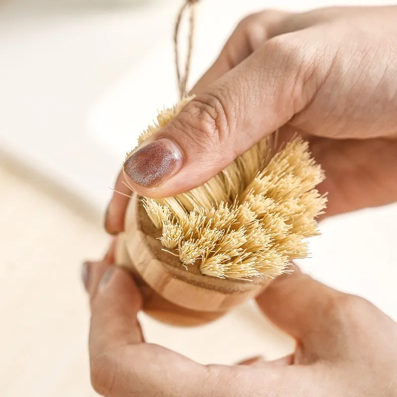 Wooden dish brush with Natural sisal and coconut Durable portable kitchen cleaning brush Eco friendly Zero waste