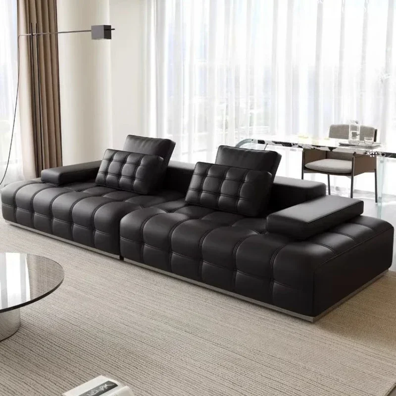 Luxury Leather Lawrence Comfortable Sofa Living Room Sofas And Seating Couch Home Furniture Luxury Modern Sofa I-shaped Sofas