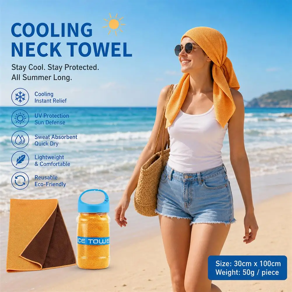New Breathable Cooling Towel Ultra Soft Lightweight Ice Wipes Quick Drying Sunstroke Prevention Microfiber Towels Outdoor Sports