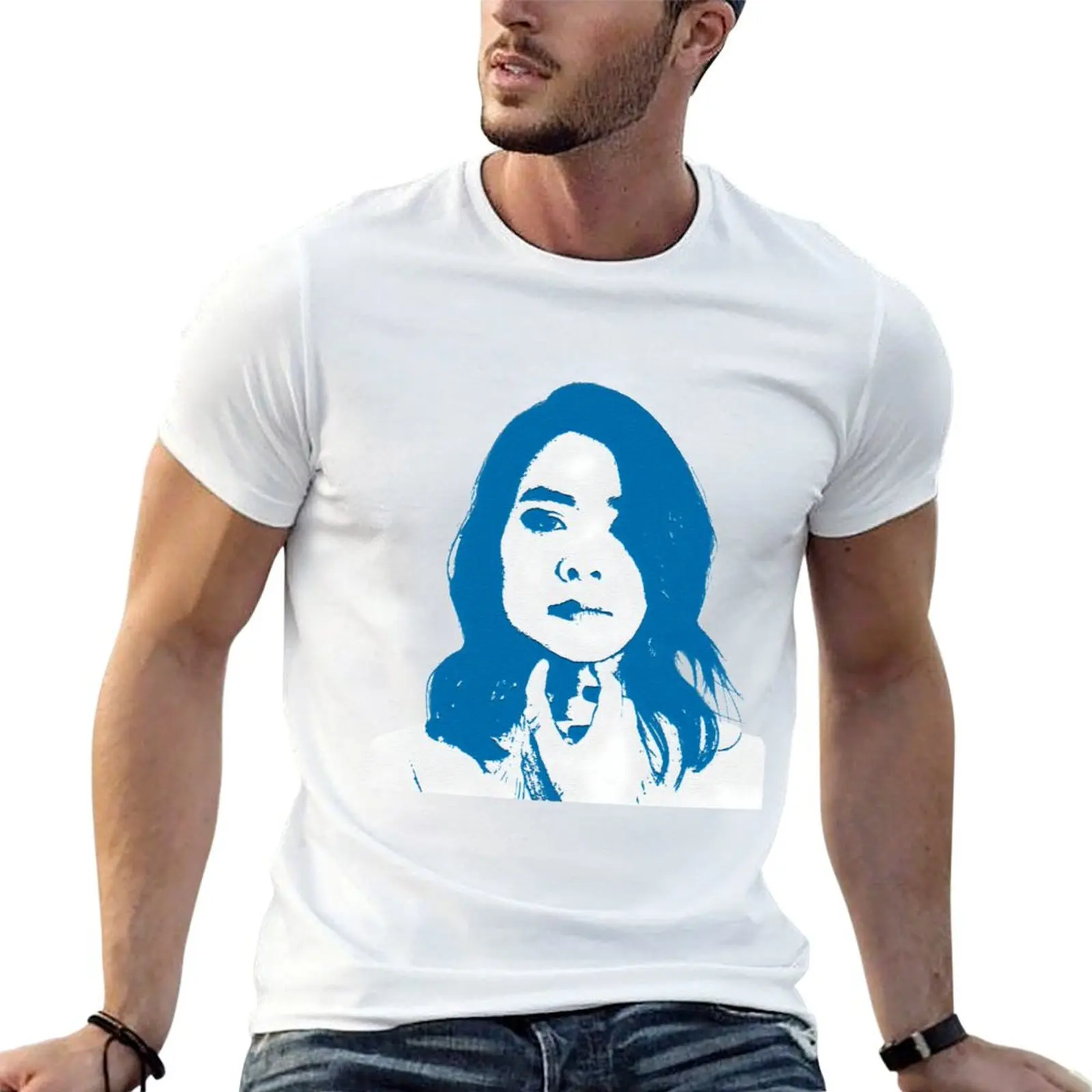 Mitski blue painting T-shirt sports fans cute tops mens t shirts