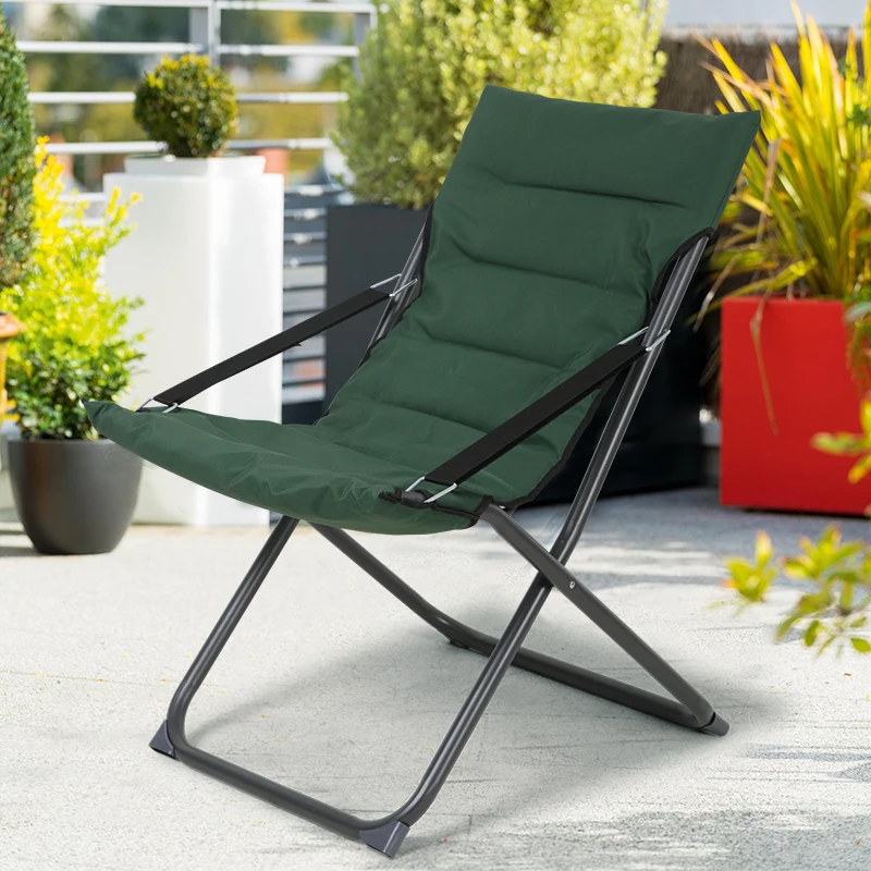 Garden furniture lightweight silla plegable de playa Steel Relaxing  beach Chair with armrest