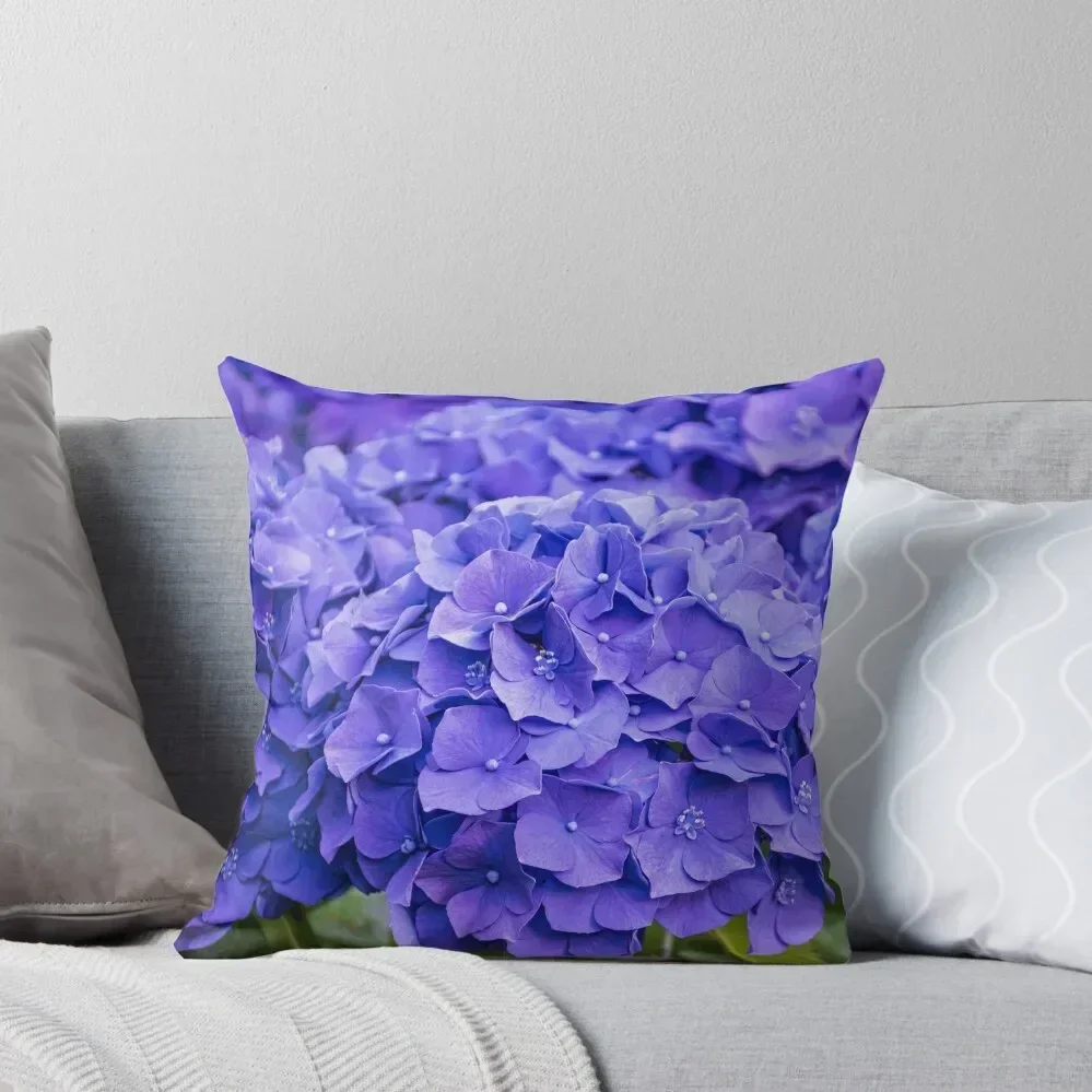 

Prolific Blue Purple Summer Hydrangeas Throw Pillow Sofas Covers Sitting Cushion pillow cover christmas pillow