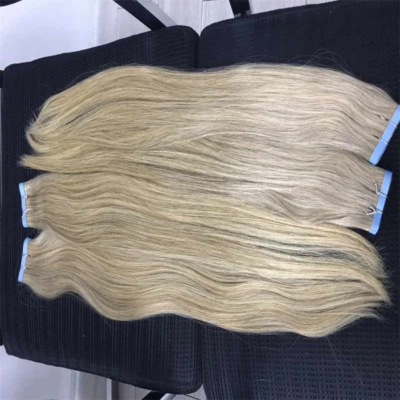 Cinta de inyección de resaltado completo, extensión de cabello humano, cinta sin costuras, extensiones de cabello humano, extensiones de cabello invisibles