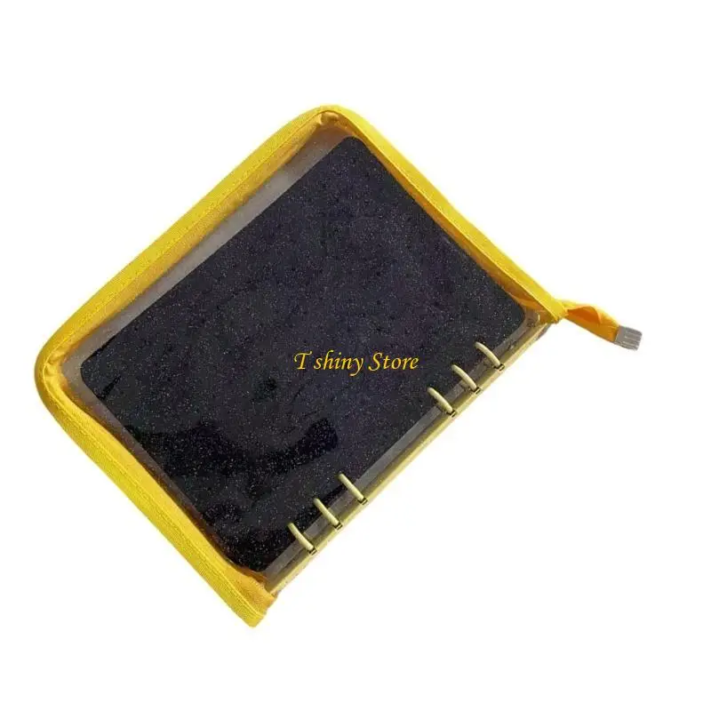 N58F Pin Display Book Felt Pin Holder 8 Pages Portable Travel with Clear Cover Suitable for Brooch Pin Storaging