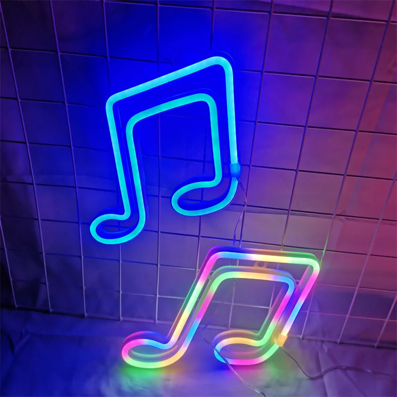 LED Musical Note Neon Light Festival Atmosphere Decoration Neon Lamp Glowing For KTV Bar Party Bedroom Wall Decor Adult Gift