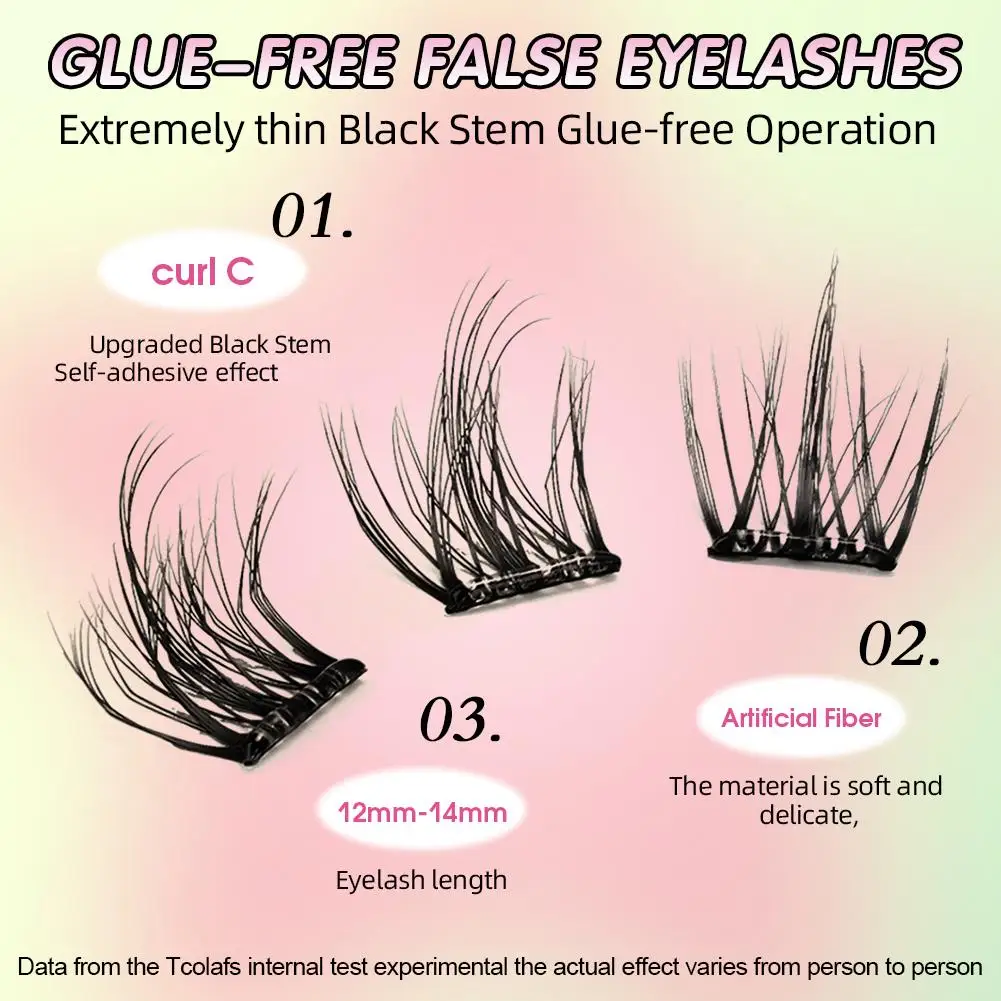 新しい接着剤不要の自己粘着式つけまつげCカールガールグループつけまつげDIYアニメ目まつげエクステンション目を大きくするツール