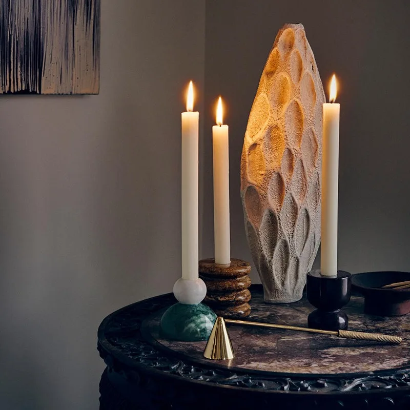 

100% Natural Marble Candle Holder by British Designer, Luxury Decor for Villas & Model Rooms