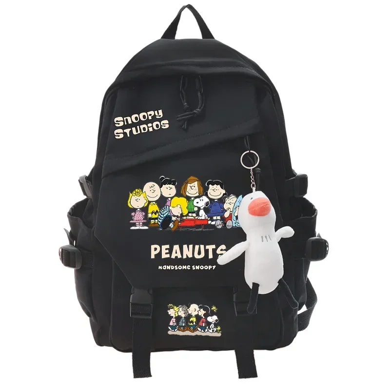 Snoopy Cartoon Student Backpack Boys Girls Junior High School ins Large Capacity Travel Schoolbag Nylonowa torba na ramię