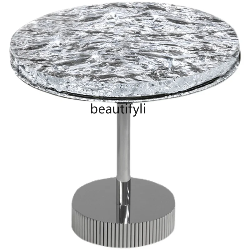 

Stylish modern living room round table restaurant corner table simple small table