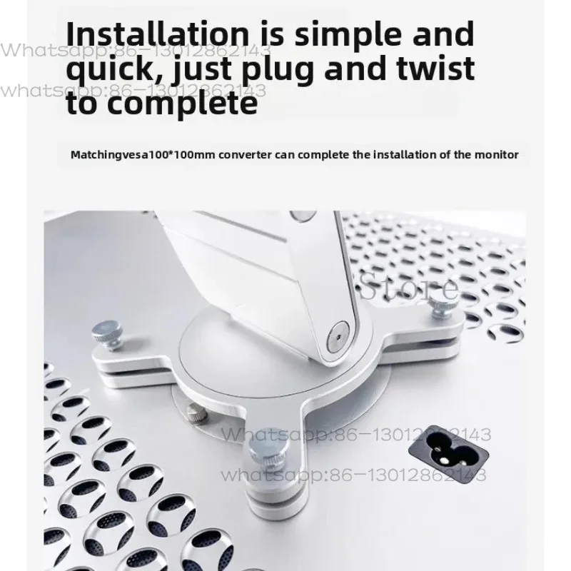 CNC Aluminum Rotatable Monitor Lift Bracket, 24-40 Inch Screen Support Stand Max 10KG VESA 100*100