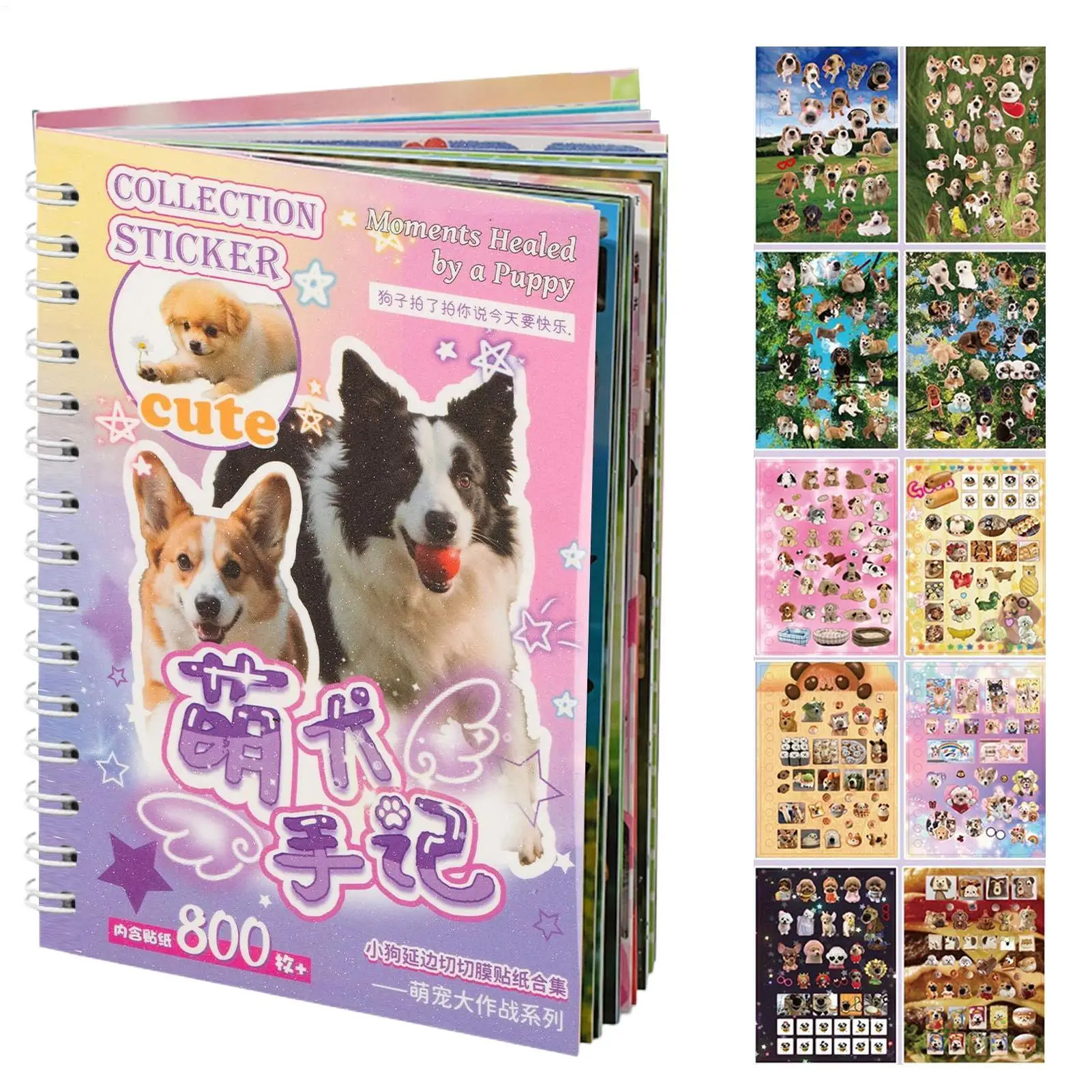 Reusable Pet Sticker Book, Cute Cat Dog Scrapbooking Toy, Aesthetic Kids Activity, Parent-Child Interactive Gift for Boys Girls