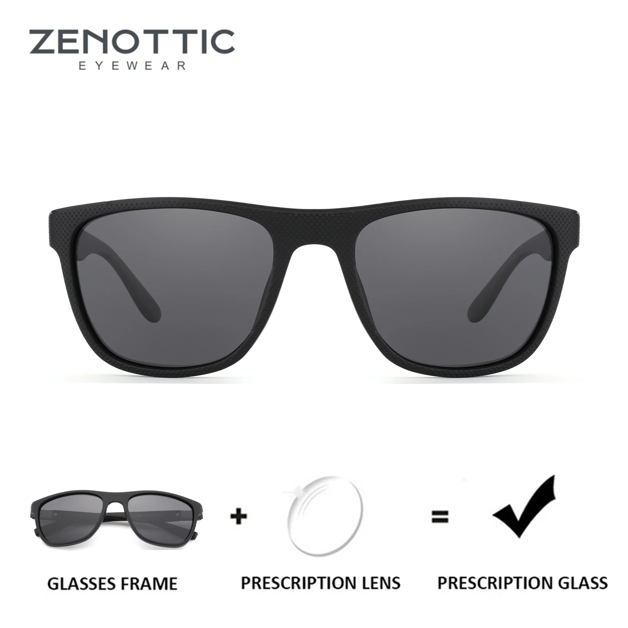 

ZENOTTIC (размер L) спортивные квадратные поляризационные солнцезащитные очки TR90 по рецепту для мужчин, оптические солнцезащитные очки с защитой UV400