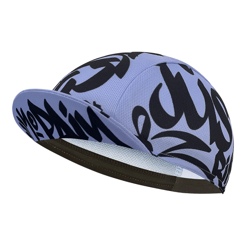 Classic cycling cap, new, polyester sweat wicking, multiple colors, graffiti, neutral