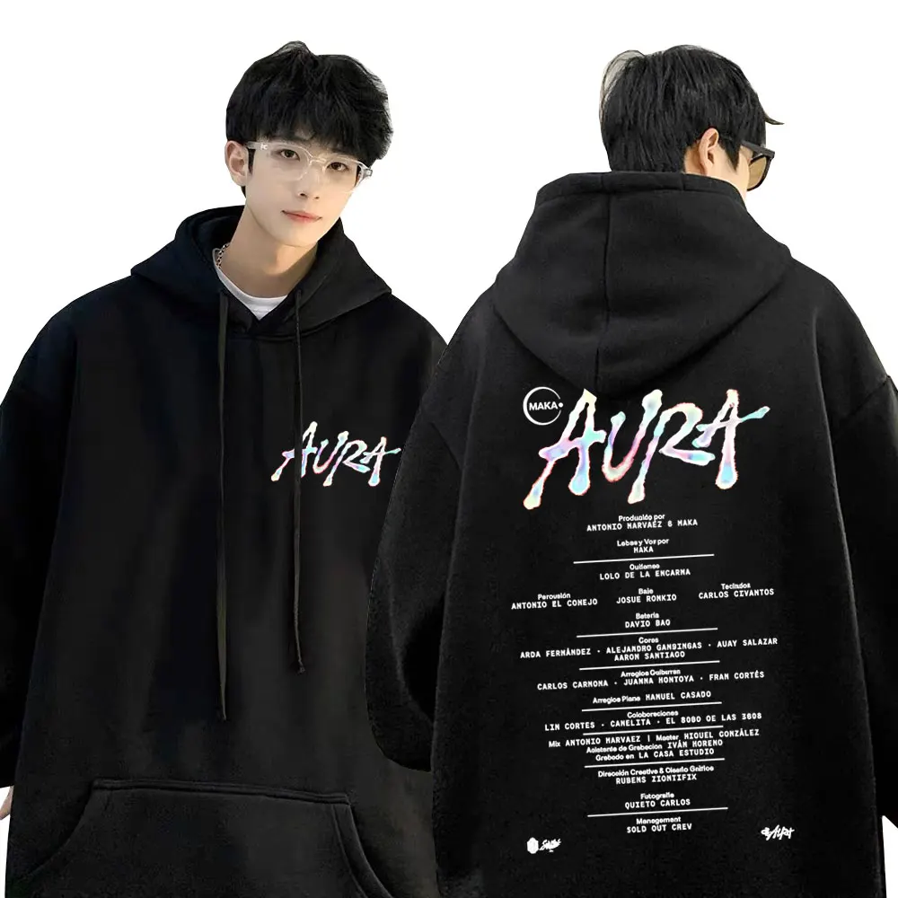 

Rapper Maka Aura Music Album 2025 Merch Hoodie Men Women Hip Hop Fashion Vintage Pullover Male Casual Fleece Cotton Sweatshirt