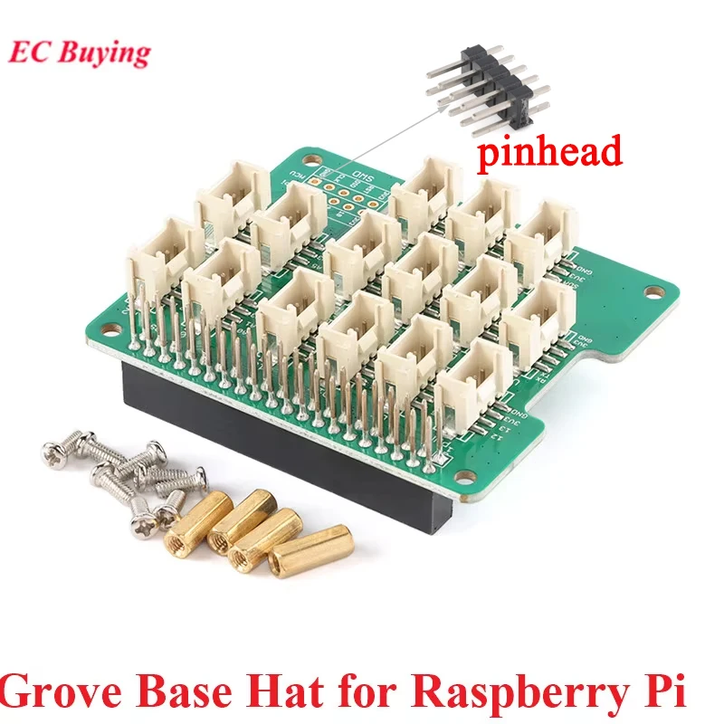 Grove Base Hat for Raspberry Pi Zero 2B/3B/3B+/zero W/zero Sensor Basic Expansion Development Board Module IIC I2C 3.3V SMT32