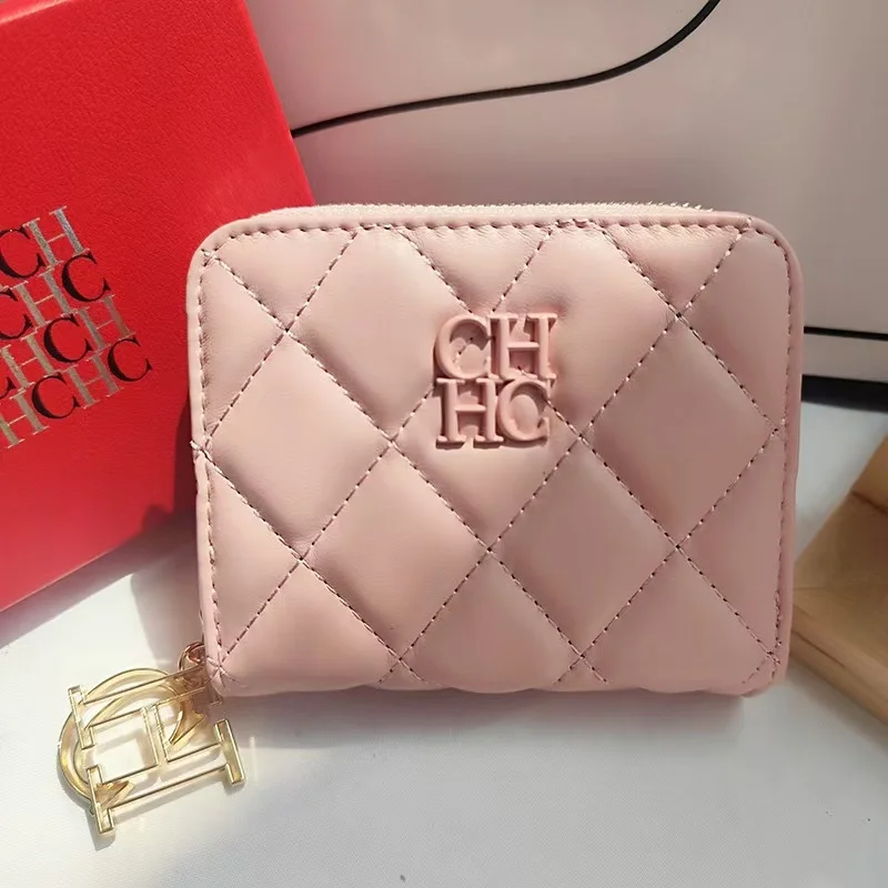 CH Exquisite Luxury Brand Short Solid Color Coin Women's Wallet High-quality PU Material Exquisite Brand Logo New Women's Walle