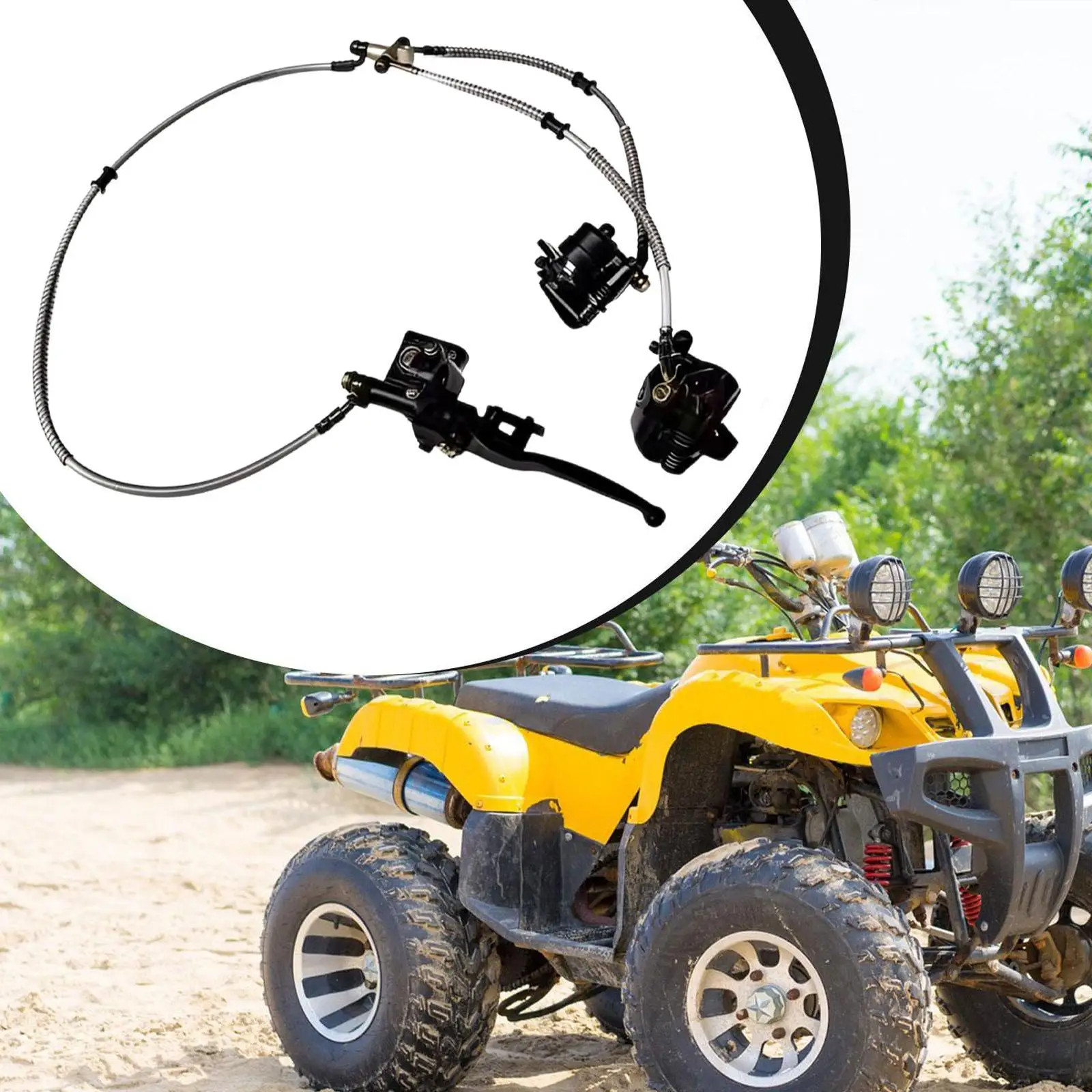 

Metal Front Twin Brake Caliper Master Cylinder Kit for Go Kart Golf Cart UTV 4 Wheeler Easy Install