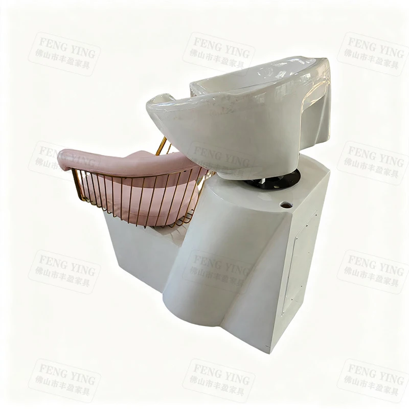 

Полулежачая кушетка для мытья головы для парикмахерских и салонов красоты, с основанием из нержавеющей стали и керамической раковиной