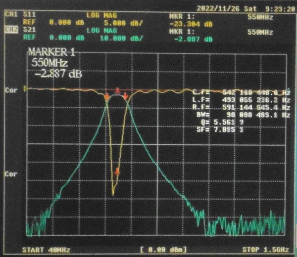 550(510~570)MHz Bandpass Filter, Ultra-Small Size, SMA Interface