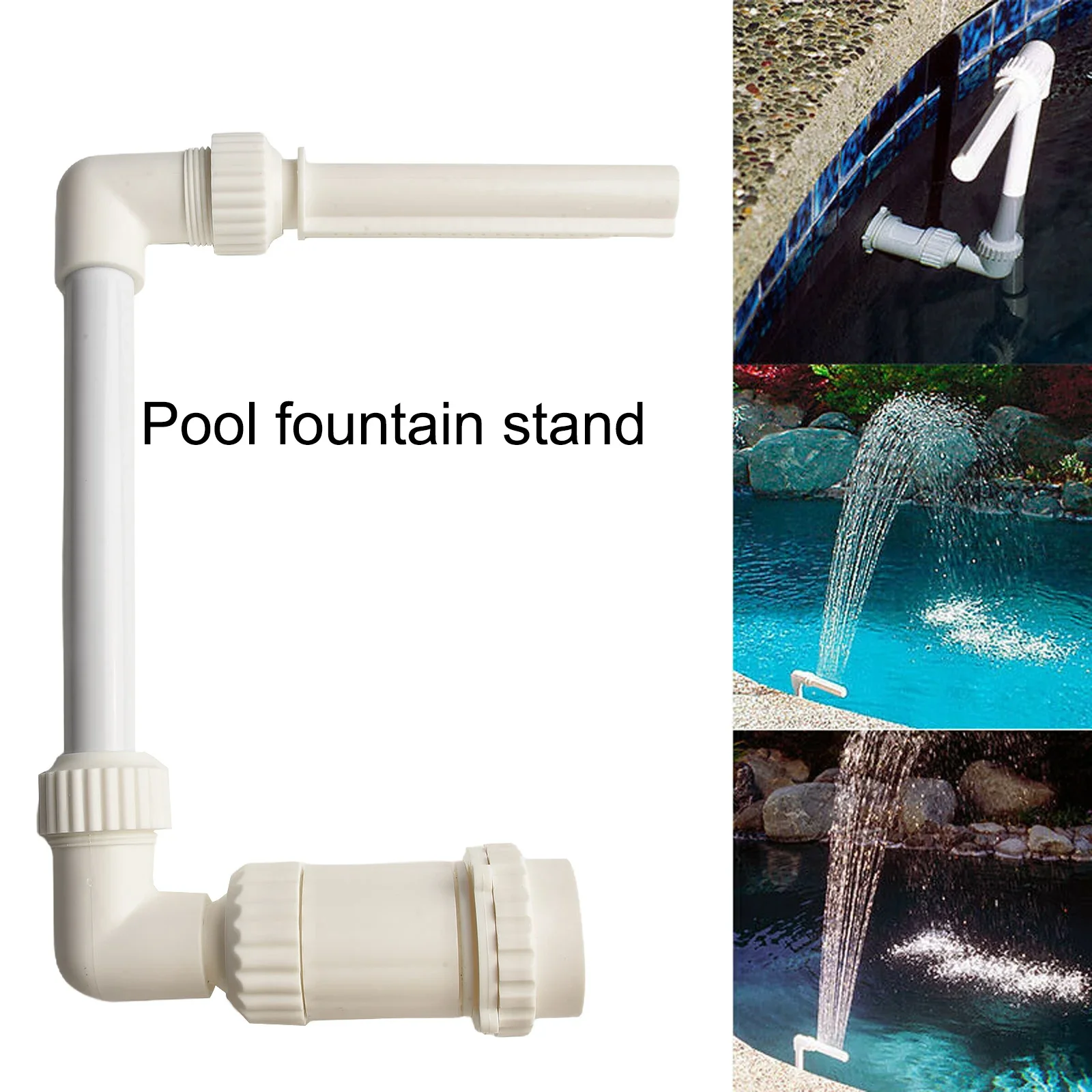 

Return directly Pool Fountain Frame 1pcs Ground Stand Swimming Waterfall Adjustable Connector Decoration Outdoor White